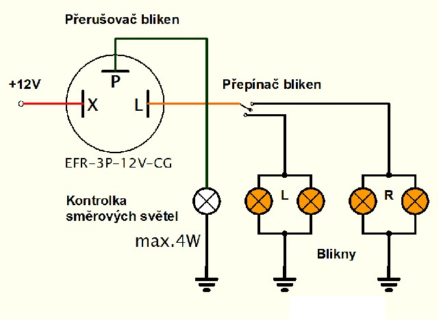 Peruova smrovch svtel CARGO-3pin el.zapojen