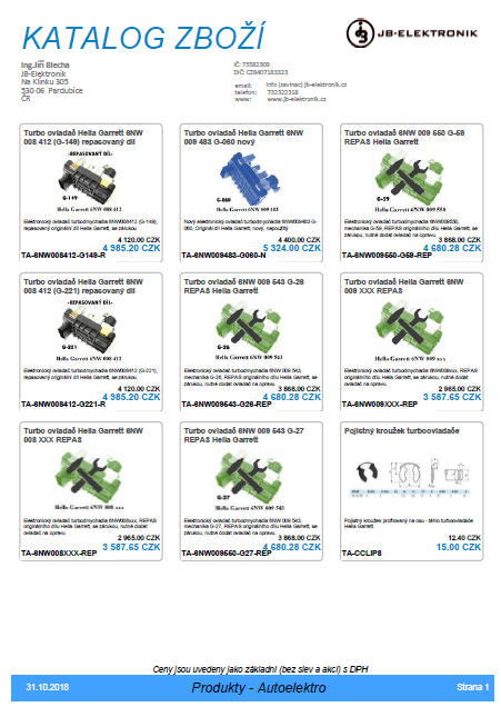 Katalog produkt - repasovan turboovladae Hella Garrett