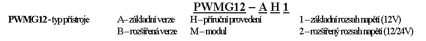 PWMG12 - oznaen pstroje